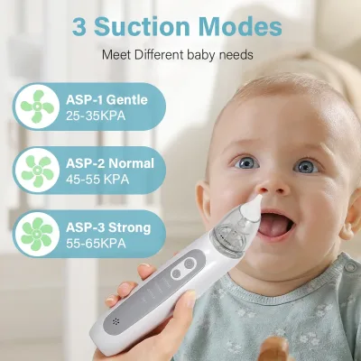 Aspirateur nasal électrique pour bébé, 3 embouts silicone – image 2