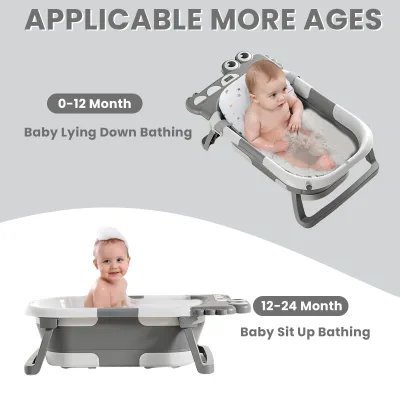 Baignoire bébé pliable avec oreiller et thermomètre – image 2