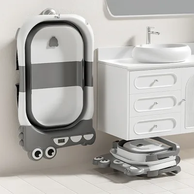 Baignoire bébé pliable avec oreiller et thermomètre – image 3