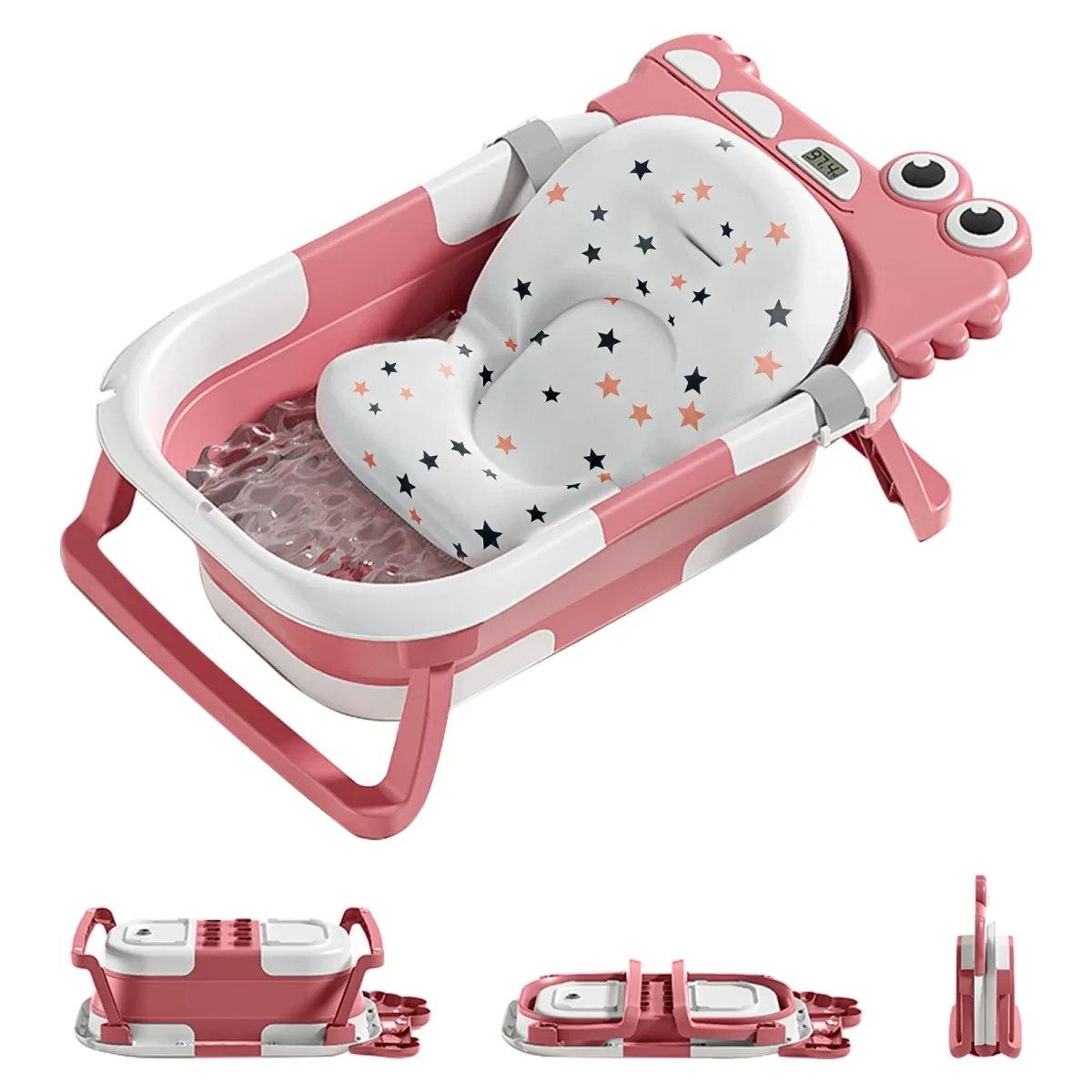 Baignoire pliable bébé à motif dessin animé et crochet