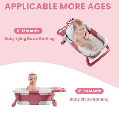 Baignoire pliable bébé à motif dessin animé et crochet – image 2