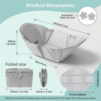 Baignoire pliable pour bébé en polyester – image 2