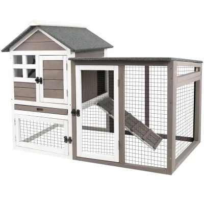 Cage à lapin à 2 étages en bois, 122 cm