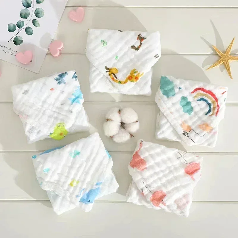 Carré de mousseline de coton pour bébé, 6 couches