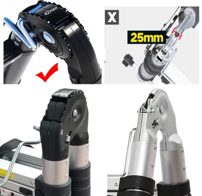 Échelle télescopique 2 en 1 en aluminium, 3,8 m ou 5,8 m – image 2