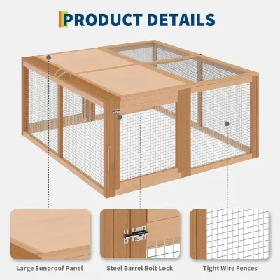 Enclos pliable en bois pour poules et lapins – image 2