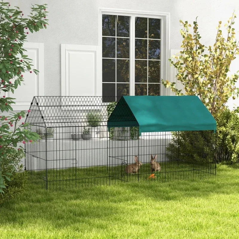 Enclos pour petits animaux avec toit, acier