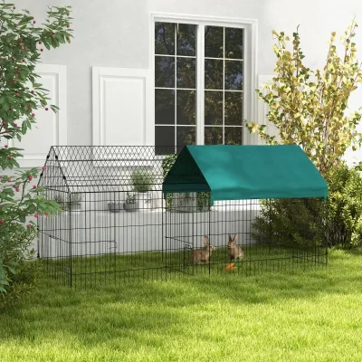 Enclos pour petits animaux avec toit, acier