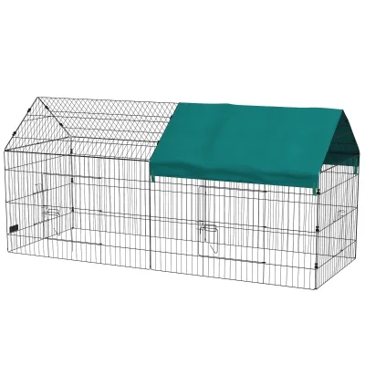 Enclos pour petits animaux avec toit, acier – image 2