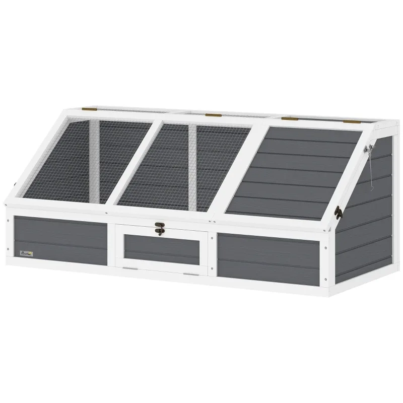 Enclos pour tortue en bois gris clair, sans fond