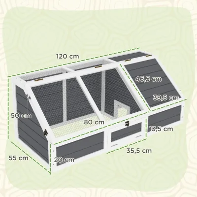 Enclos pour tortue en bois gris clair, sans fond – image 3
