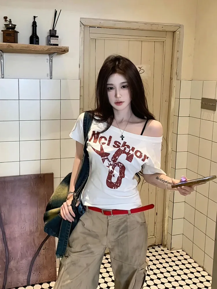 Haut court à manches courtes en coton pour femme