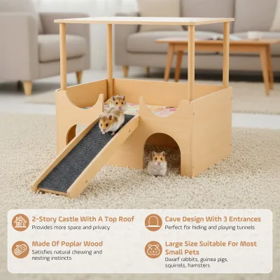 Maison en bois pour cochon d'Inde et petit animal – image 3