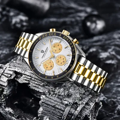 Montre chronographe à quartz homme, acier inoxydable – image 3