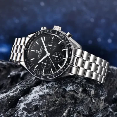 Montre chronographe à quartz pour homme, acier inoxydable – image 2