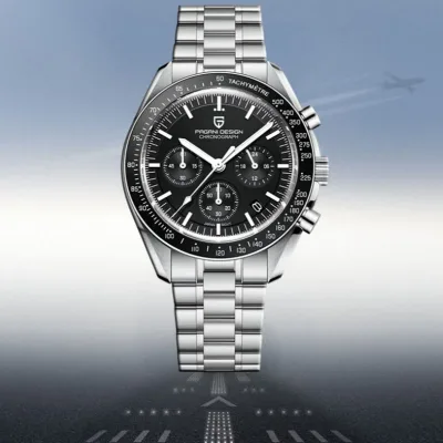 Montre chronographe homme en acier inoxydable