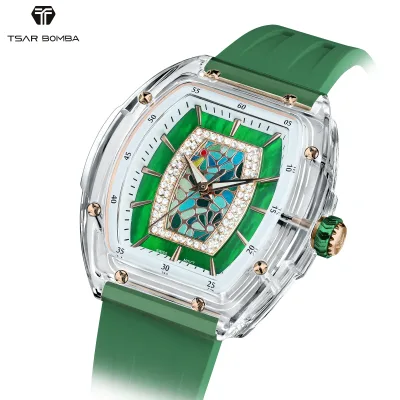 Montre femme à quartz, bracelet en caoutchouc