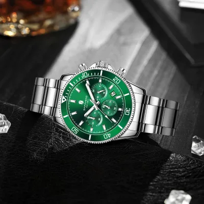 Montre homme à quartz chronographe en acier inoxydable – image 3