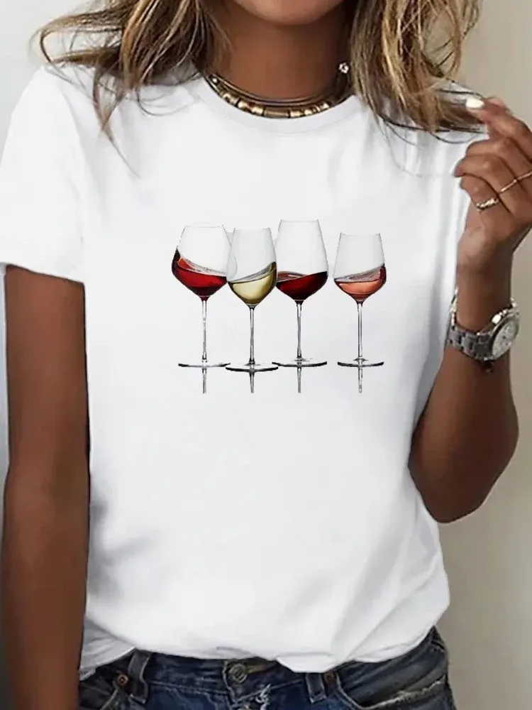 T-shirt femme à manches courtes imprimé graphique