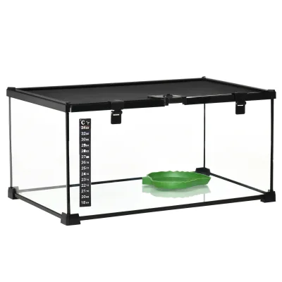 Terrarium en verre pour reptiles avec thermomètre – image 2